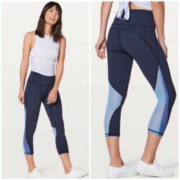Lululemon Mix & Mesh Crop 21" Leggings High Rise - Picture 3 of 10